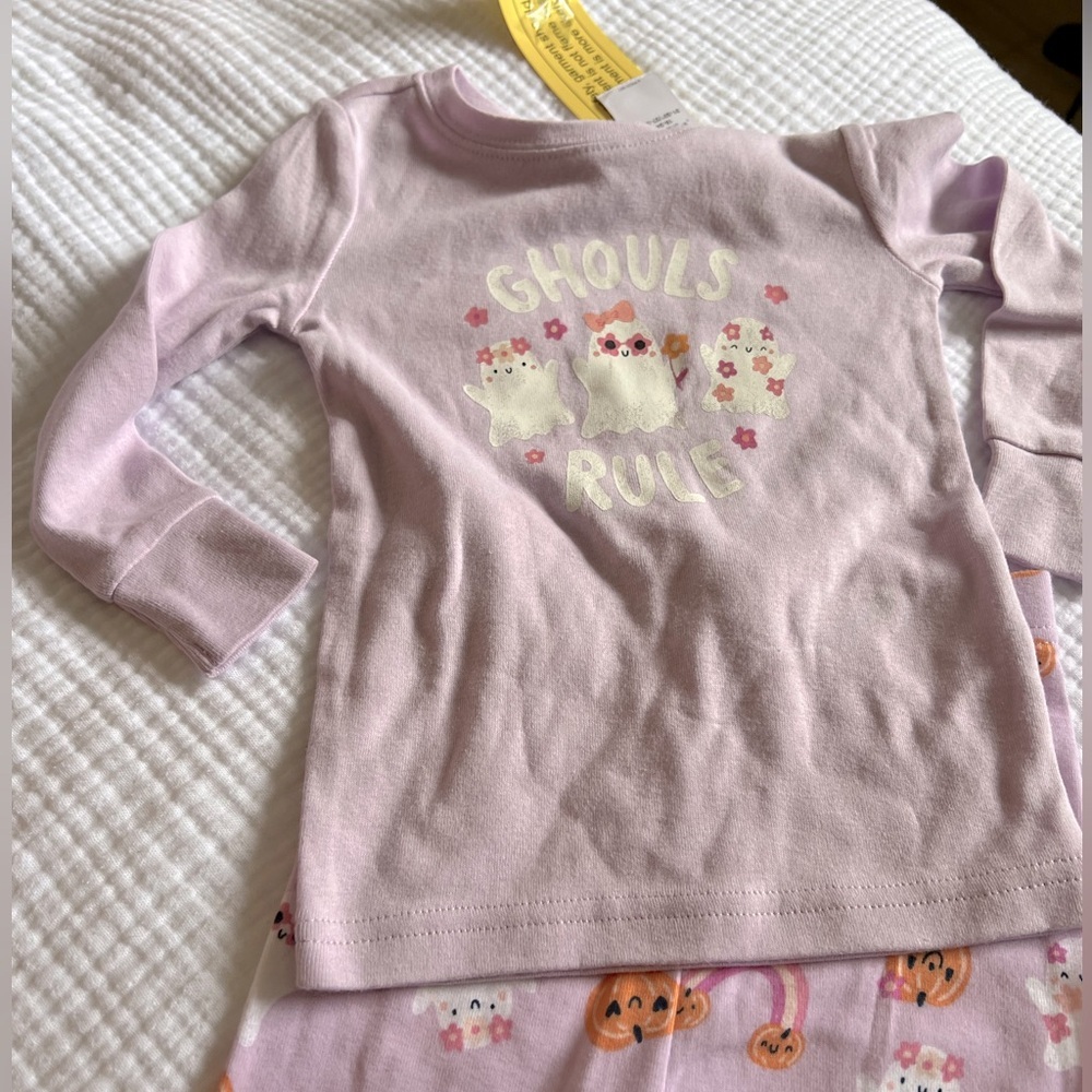 Pink 'Ghouls Rule' Toddler Pajamas - Old Navy 18-24m